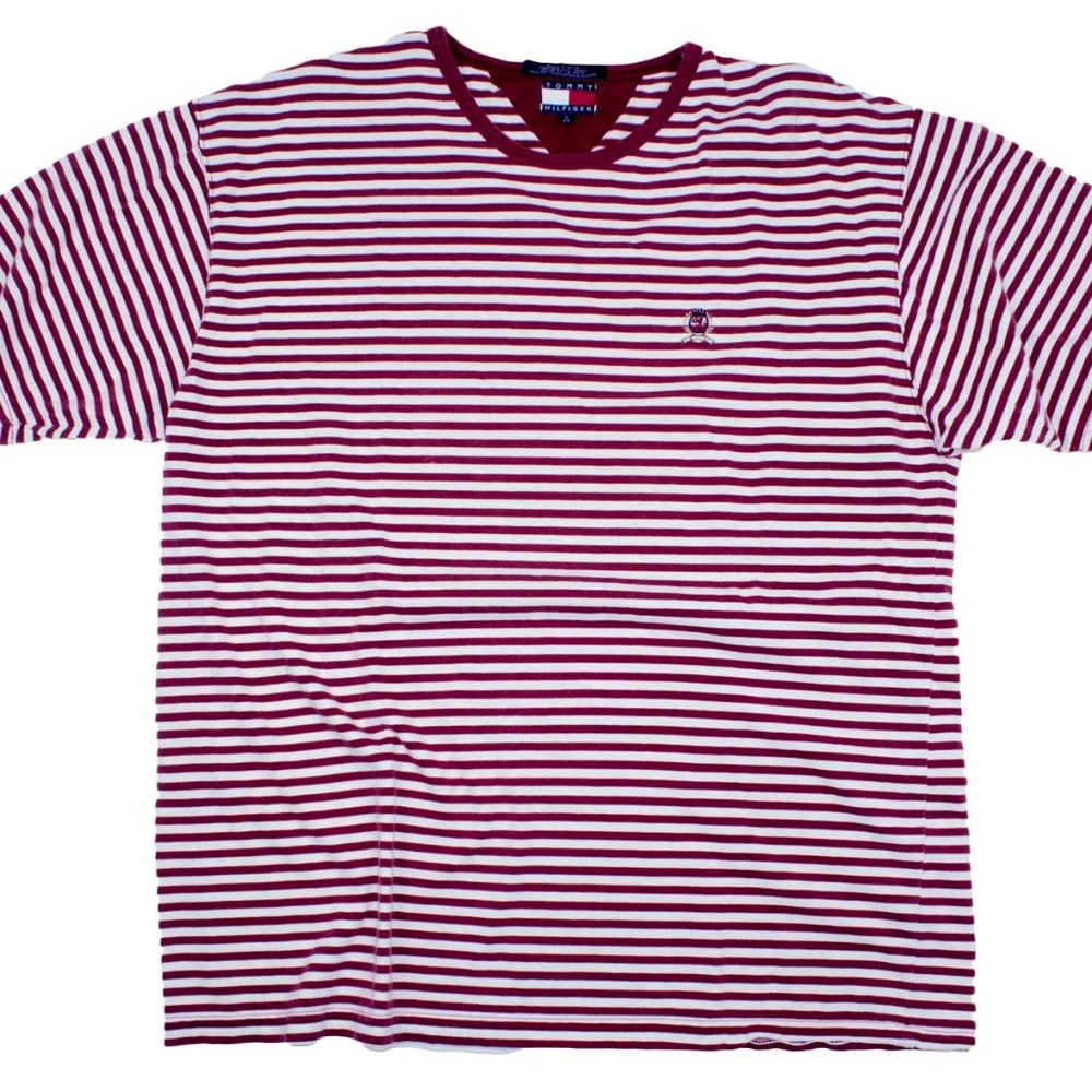 Vintage 90s Tommy Hilfiger Striped T-Shirt Large